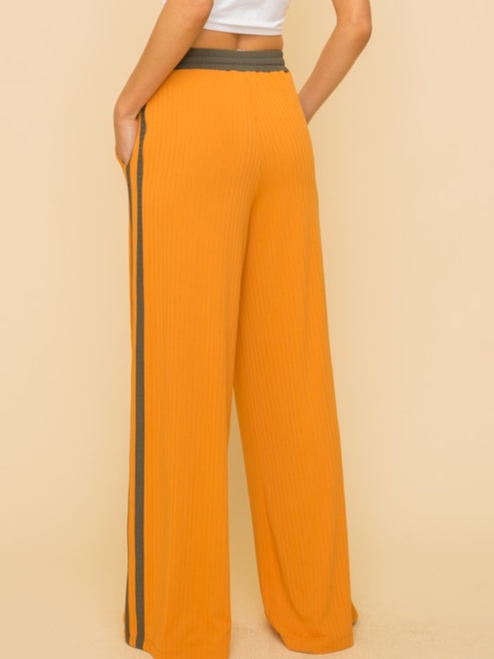 NWOT Ribbed Wide Leg Pants - Picture 3 of 3